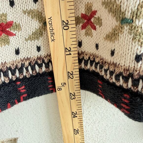 Vtg Sweater Fair Isle Floral Nordic Knit Womens XL Cottagecore Cozy Pullover - Picture 7 of 7